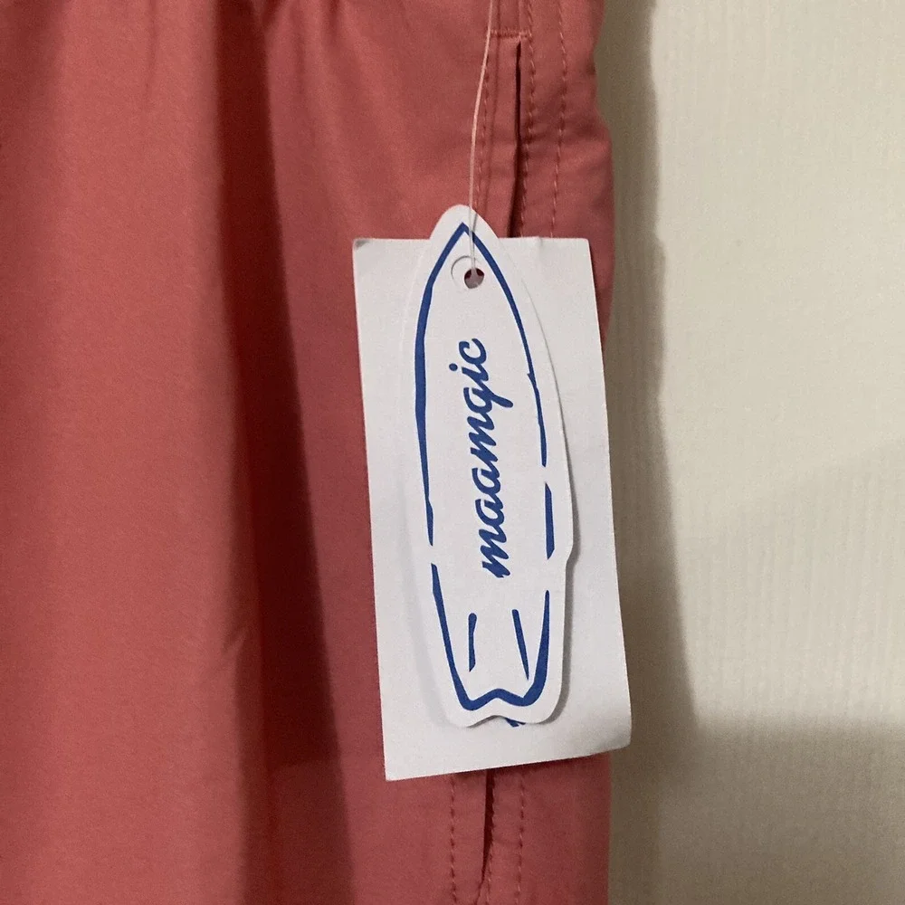 maamgic Mens‎ NEW Swim Trunks Quick Dry Swim Shorts Mesh Lining Sz XXL Flamingos